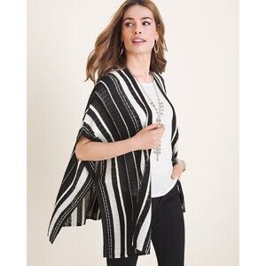 Chico's Black & White Striped Wrap